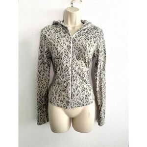 Vintage JetSet Track Jacket Animal Print Women M Made in Italy Euro Y2K Slim Fit